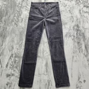 Gap Jeans Womens 24 Gray‎ Velvet Velour True Skinny High Rise Stretch Casual